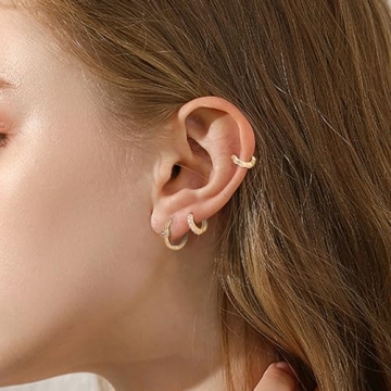 Wgoud Dainty Gold Hoop Earrings Set for Women