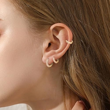 Wgoud Dainty Gold Hoop Earrings Set for Women