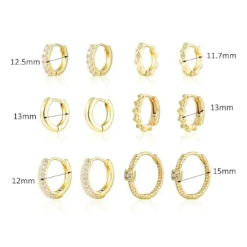 Wgoud Dainty Gold Hoop Earrings Set for Women