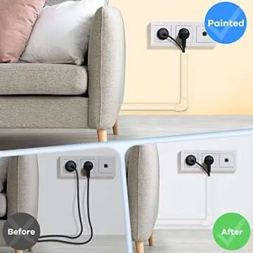 126in Cord Hider Kit, ZhiYo Cord Covers for Wall Mounted TV, Paintable Wire Cover for Cords, TV Cable Hider Wall Kit, Wall Cord Concealer, Cable Cover Wall Wire Management, 8xL15.7in W0.95in H0.55in