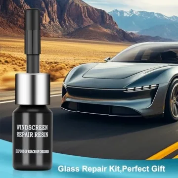 Kunsia Windshield Crack Repir Kit (2pcs) Rock Chip Repair Kit Windshield Repair Kit for Chips and Cracks, Glass Repair Liquid for Half-Moon Cracks Bullseyes Star-Shaped Chips and Cracks 1.05 fl oz