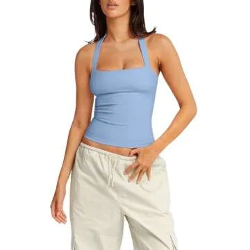 Chic LASLULU Longline Sports Bras for Stylish Workouts