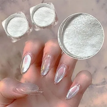 2Pcs Pearl Chrome Nail Powder - Iridescent Nail Art Beauty