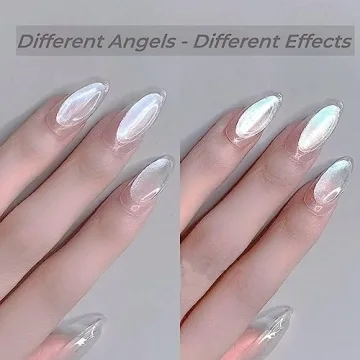 2Pcs Pearl Chrome Nail Powder - Iridescent Nail Art Beauty