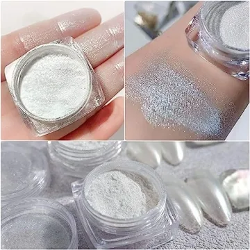 2Pcs Pearl Chrome Nail Powder - Iridescent Nail Art Beauty