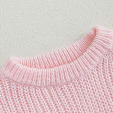 Aiwpstoin Baby Girl Knit Sweater Cute Bow Chunky Knitted Pullover Sweatshirt Toddler Girls Fall Winter Clothes (H Pink, 12-18 Months)