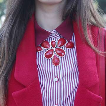 Jane Stone Bright Red Bubble Collar Necklace for Women