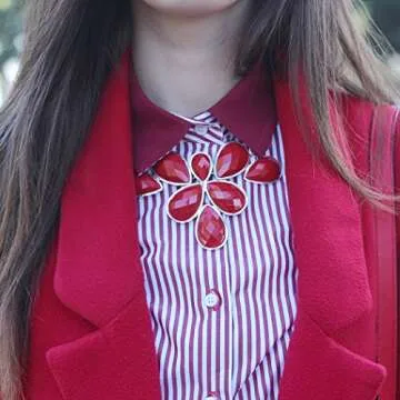 Jane Stone Bright Red Bubble Collar Necklace for Women