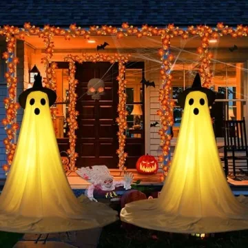 Halloween Ghost Decor with LED Lights - 2 Packs
