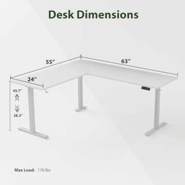 Agilestic L Shaped Adjustable Height Standing Desk