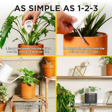 Classy Casita Soil Moisture Meter - Hygrometer Sensor Tool for Indoor and Outdoor Plants - Monitorin...
