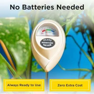 Classy Casita Soil Moisture Meter - Hygrometer Sensor Tool for Indoor and Outdoor Plants - Monitoring Water Levels in Soil House, Gardening, Farm, Lawn, Potted Care - No Batteries Required - White