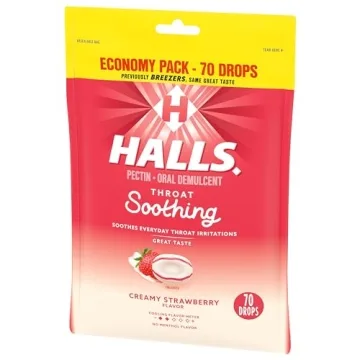 HALLS Throat Soothing Strawberry Drops - Economy Pack