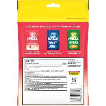 HALLS Throat Soothing Strawberry Drops - Economy Pack