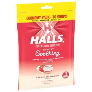 HALLS Throat Soothing Strawberry Drops - Economy Pack