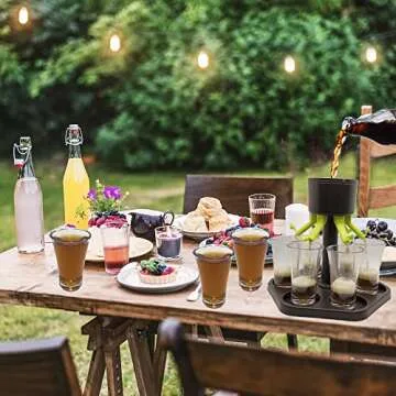HITNEXT 6 Plastic Shot Dispenser and Holder, Shot Buddy Dispenser, Liquor Pourer Shot Glasses Bar Glasses Dispenser for Filling Drink, Beverage, Cider, Cocktail