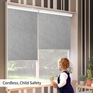 GENIMO Blackout Roller Shades Cordless Thermal UV Protection
