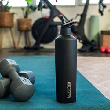 BrüMate ReHydration - 100% Leakproof 25oz Insulated Water Bottle with Straw - Stainless Steel Water Canteen (Matte Black)