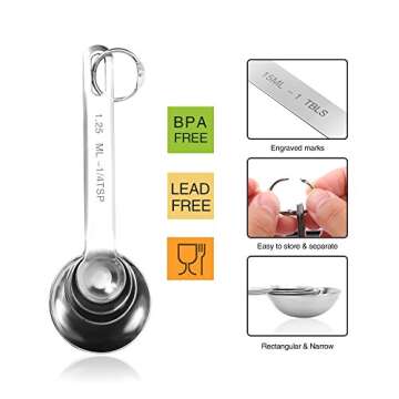 Hanindy 16 Magnetic Spice Tins, 200 Spice Labels, 4 Stainless Steel Measuring Spoons Magnetic Spice Containers Organizer Storage Condiment Jar Set of 16, Clear Lid, Sift and Pour