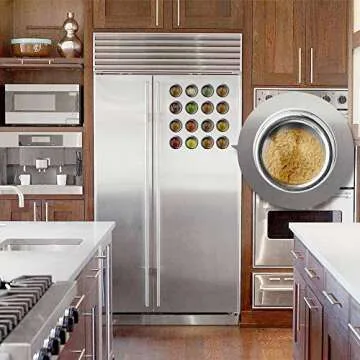 Hanindy 16 Magnetic Spice Tins, 200 Spice Labels, 4 Stainless Steel Measuring Spoons Magnetic Spice Containers Organizer Storage Condiment Jar Set of 16, Clear Lid, Sift and Pour