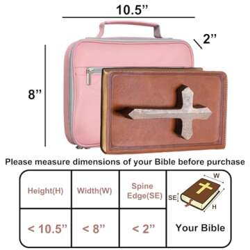 HAWGON Bible Cover for Women - Bible Case for Men, Multi-Functional Carrying Organizer, Large Book C...