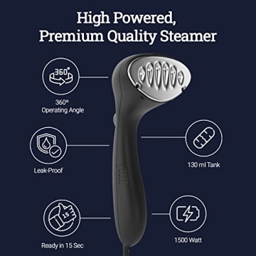 Effortless Garment Steamer - 1500W Fast & Portable