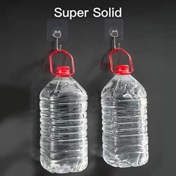 Large Adhesive Hooks for Hanging Heavy-Duty 44Lb Max