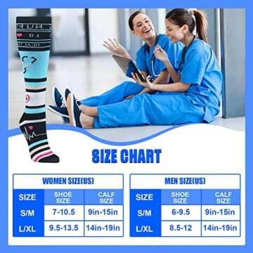 4 Pairs Compression Socks for Women & Men - Best Support for Medical, Circulation, Nurses, Running, Travel