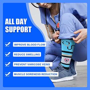 4 Pairs Compression Socks for Women & Men - Best Support for Medical, Circulation, Nurses, Running, Travel