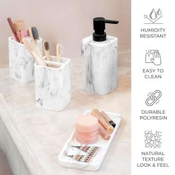 ZCCZ 4-Piece Stylish Bathroom Accessory Set