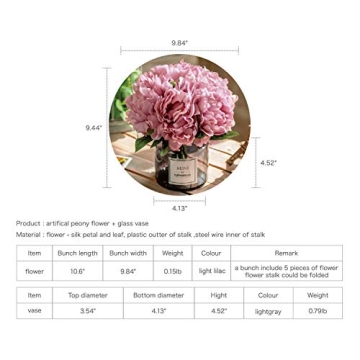 Billibobbi Artificial Flowers with Vase for Home Decor