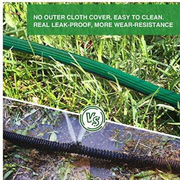 Durable 50ft Garden Water Hose with 10 Spray Nozzle