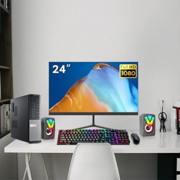 Dell Optiplex 7010 DT PC with Monitor & RGB Speaker
