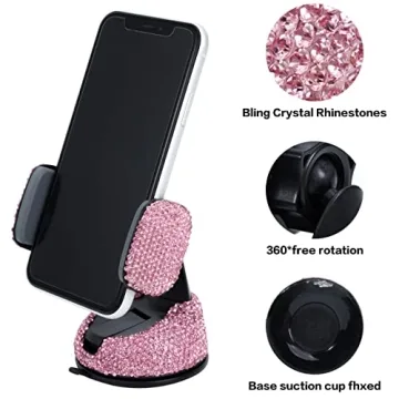 Stylish Ecmln Bling Car Phone Holder for Secure Use