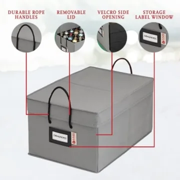 HOLDN’ STORAGE Christmas Ornament Box - Organize 72 Ornaments