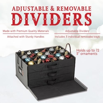 HOLDN’ STORAGE Christmas Ornament Box - Organize 72 Ornaments