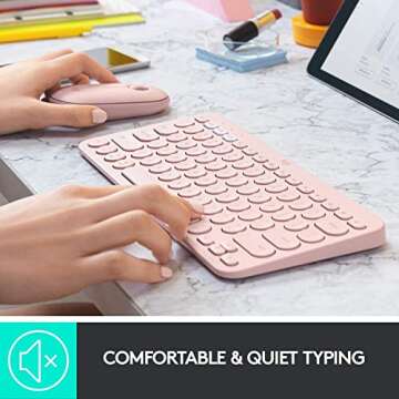 Logitech K380 Multi-Device Bluetooth Keyboard for Mac, Rose