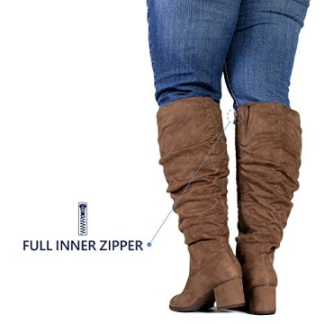 Vegan Wide Calf Knee-High Boots for Stylish Comfort