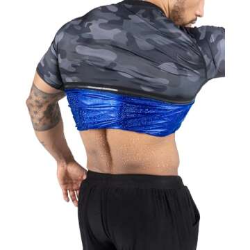 Kewlioo Men's Sauna Suit Shirt for Enhanced Sweating