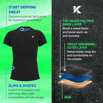 Kewlioo Men's Sauna Suit Shirt for Enhanced Sweating