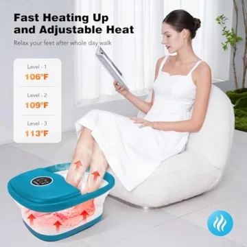 Collapsible Foot Spa with Heat & Massage - Relax Tired Feet