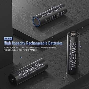 POWEROWL Rechargeable AA Batteries, 2800mAh High Capacity Double A Batteries NiMH Low Self Discharge...