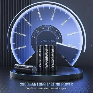 POWEROWL Rechargeable AA Batteries, 2800mAh High Capacity Double A Batteries NiMH Low Self Discharge, Qty 20