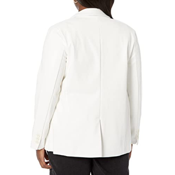 The Drop Women's Anouk Faux Leather Blazer - Ivory