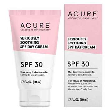 Acure Organics Seriously Soothing SPF 30 Face Cream (Pack of 2) With Aloe Vera, Argan Oil, Shea Butter, Coconut Oil and Blue Tansy, 1.7 fl. oz. each