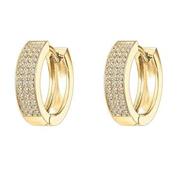 PAVOI 14K Gold Lab Diamond Cuff Earrings Huggie Stud (Yellow Gold)