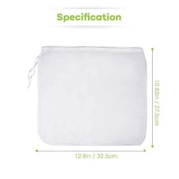 AIEVE Nut Milk Bag, 2 Pack 12"x12" Reusable Nut Bags Fine Mesh Strainer Bag Nut Milk Maker Cheese Cloths Filter Bag for Straining Almond Milk Cheese Tea Yogurt Juices Wine Soup Herbs