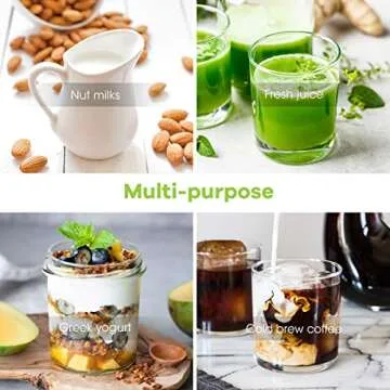 AIEVE Nut Milk Bag, 2 Pack 12"x12" Reusable Nut Bags Fine Mesh Strainer Bag Nut Milk Maker Cheese Cloths Filter Bag for Straining Almond Milk Cheese Tea Yogurt Juices Wine Soup Herbs