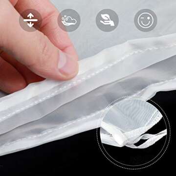 AIEVE Nut Milk Bag, 2 Pack 12"x12" Reusable Nut Bags Fine Mesh Strainer Bag Nut Milk Maker Cheese Cloths Filter Bag for Straining Almond Milk Cheese Tea Yogurt Juices Wine Soup Herbs