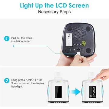 Wanjiaone Desk Lamp with USB, Clock, Color Night Light